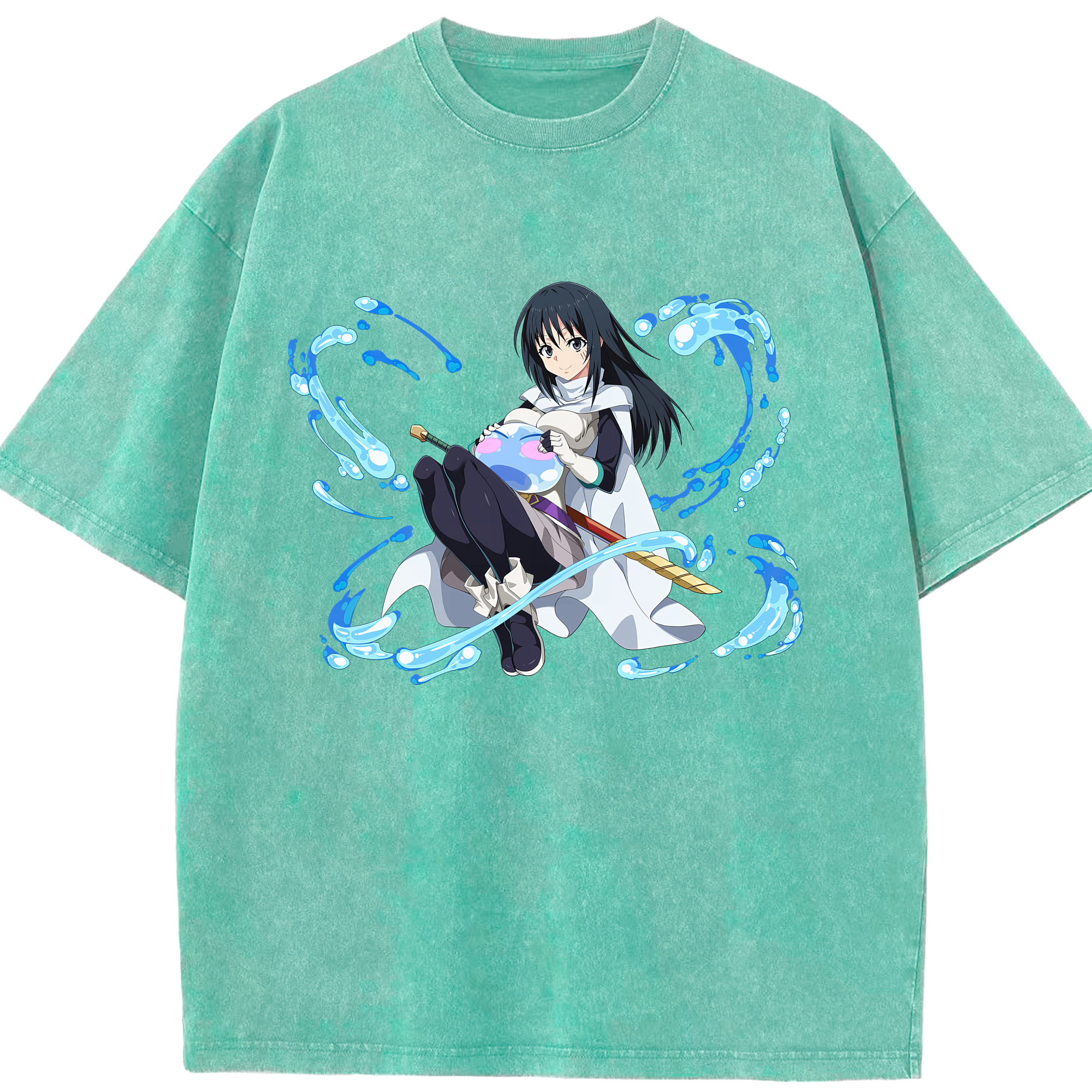 （画像用） 転スラ Regarding Reincarnated to Slime 綿100% ヴィンテージ風 半袖Tシャツ（フロントプリント）